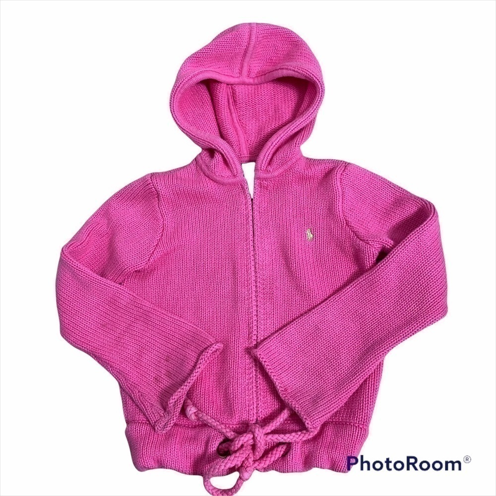 Ralph Lauren Pink Full Zip Sweatshirt Sz 5 Kids